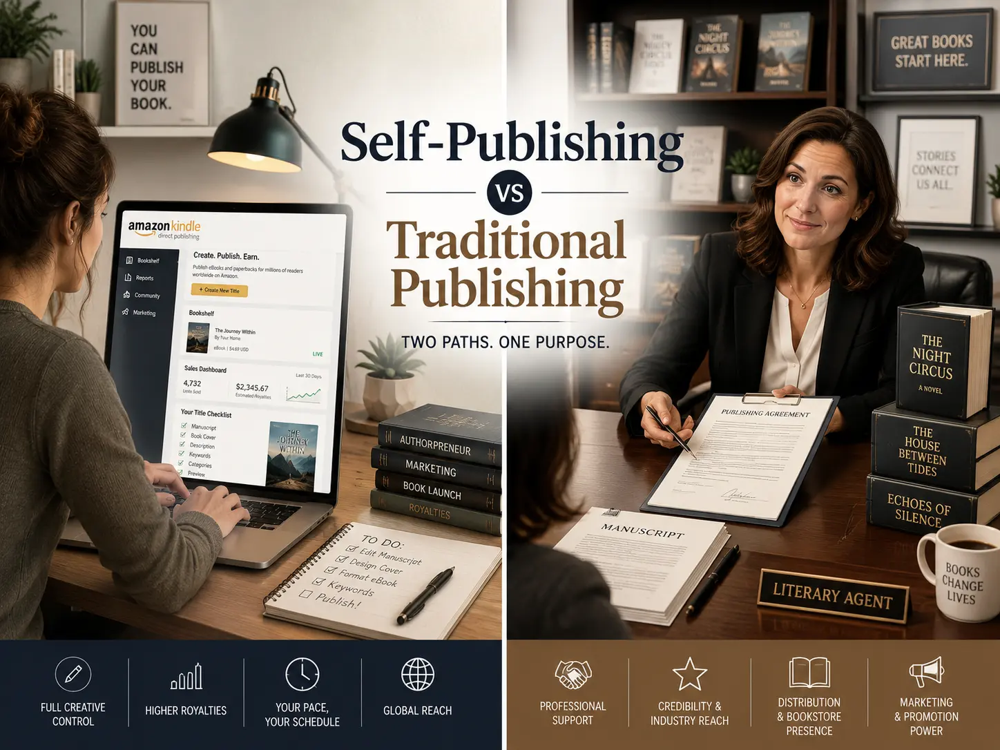 Self-Publishing vs Traditional Publishing: Which Is Best for First-Time Authors?